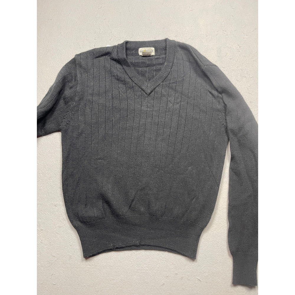 Jack Nicklaus V-Neck Sweater Acrylic Wool Charcoal Grey L Mens